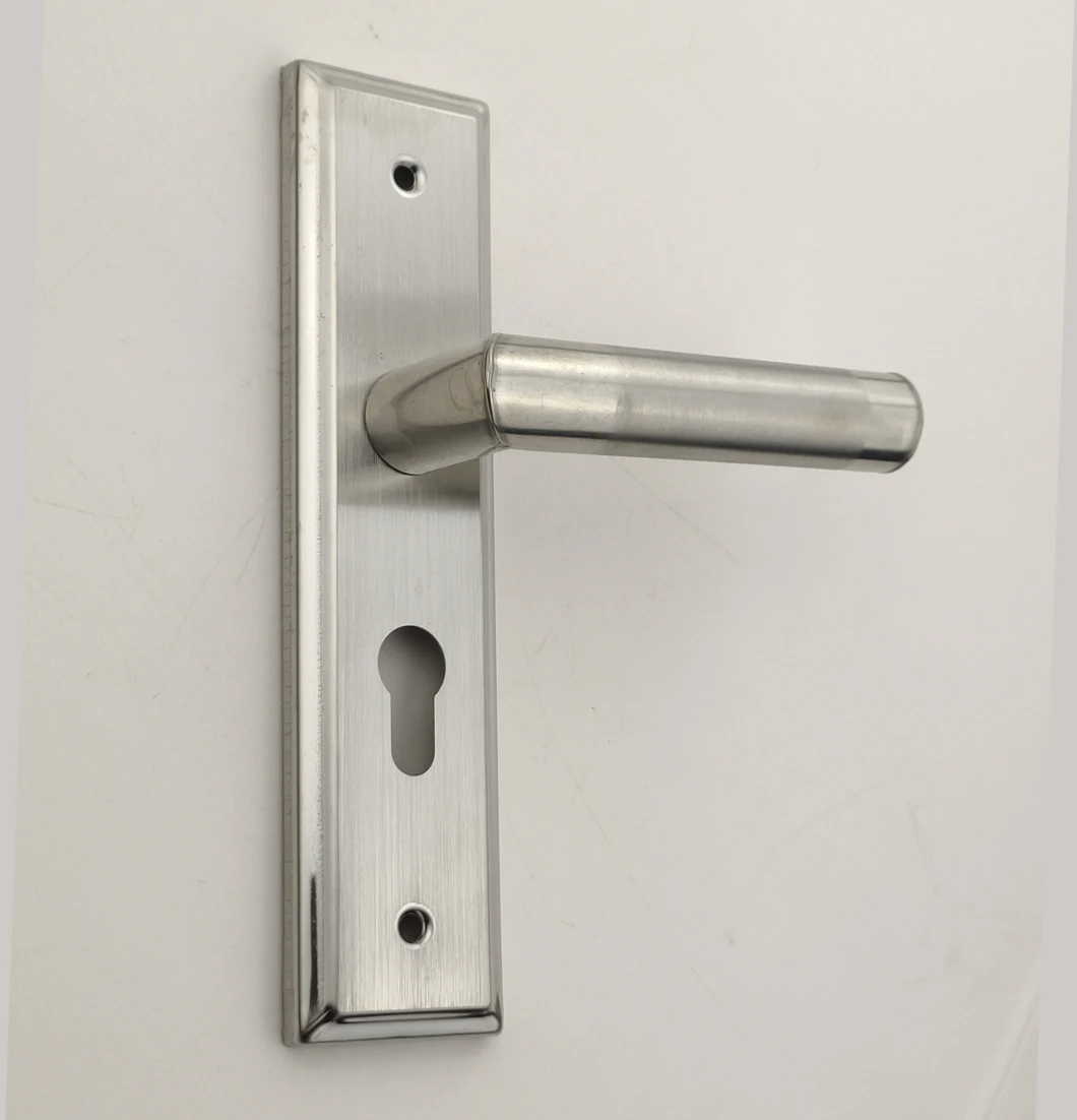 Stainless Steel Hollow Tube Lever on Plate Door Handle (SS0203)