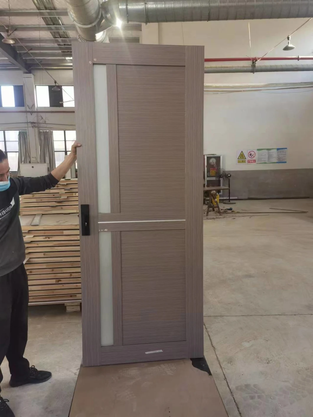 Customized Wooden Door Interior Glass Assembled PVC Panel Doors
